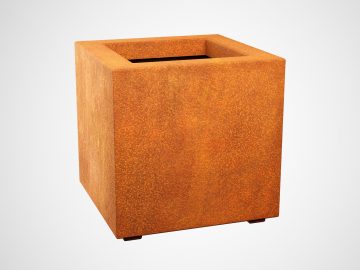 Corten Metal Garden Pot Cubo2 A - cortena.fr