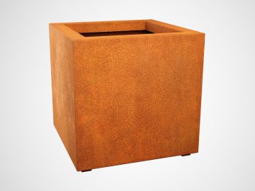 Corten Metal Garden Pot Cubo3 A - cortena.fr