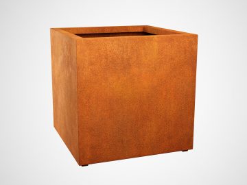 Corten Metal Garden Pot Cubo4 A - cortena.fr