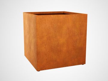 Corten Metal Garden Pot Cubo5 A - cortena.fr