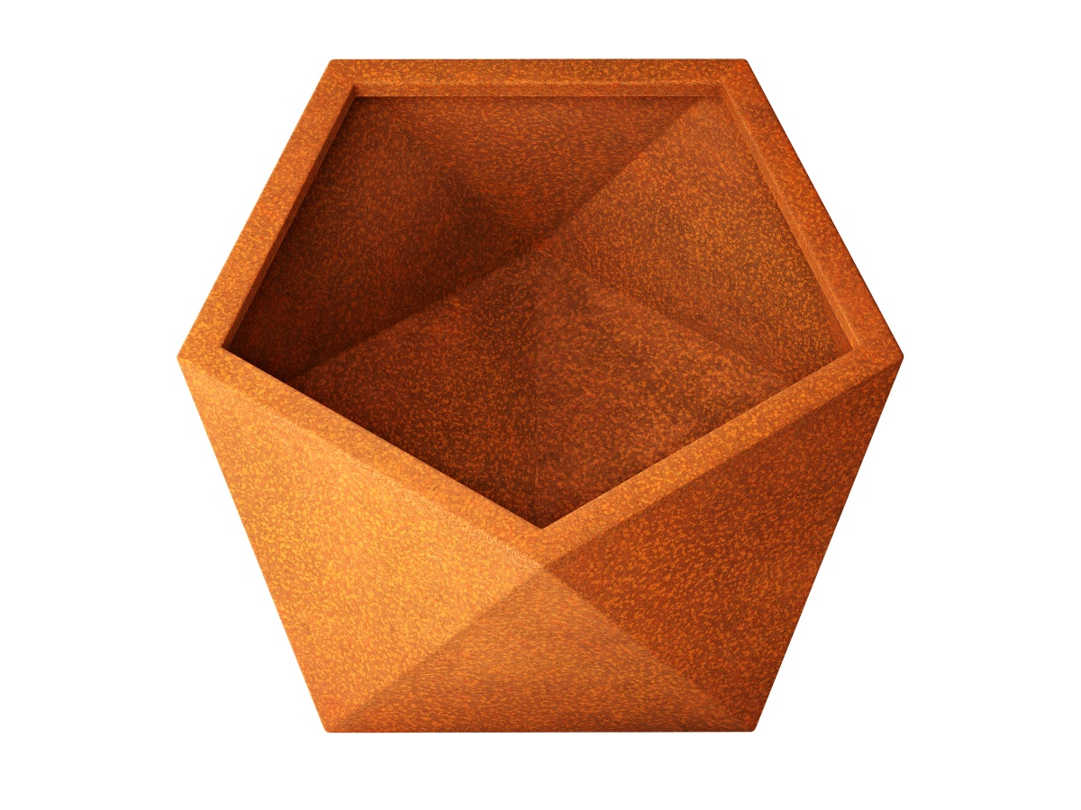 Designer Pot Corten Pentagram2 1 - cortena.fr