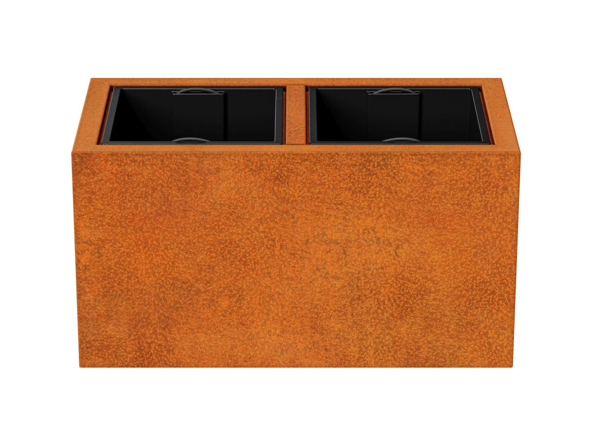 Pot Avec Insert Depo 5 Corten B - cortena.fr