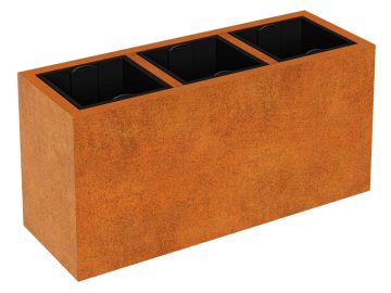 Pot De Fleur Avec Insert Depo 10 Corten A - cortena.fr