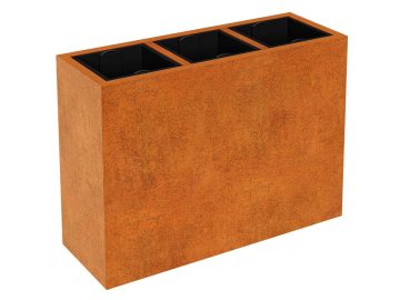 Pot De Fleur Avec Insert Depo 11 Corten A - cortena.fr