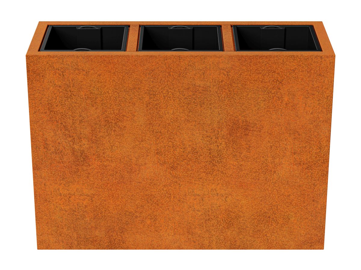 Pot De Fleur Avec Insert Depo 11 Corten B - cortena.fr