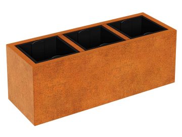 Pot De Fleur Avec Insert Depo 9 Corten A - cortena.fr