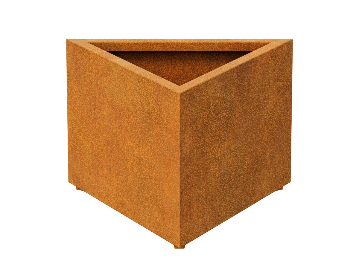 Pot De Fleur Triangulaire En Metal Triango 900x600 Corten B - cortena.fr