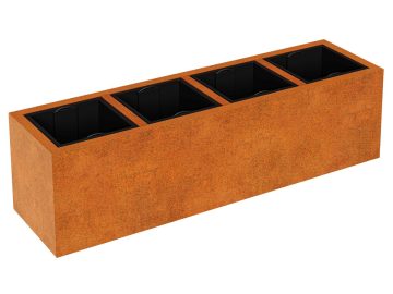 Pot De Fleurs Avec Insert Depo 13 Corten A - cortena.fr