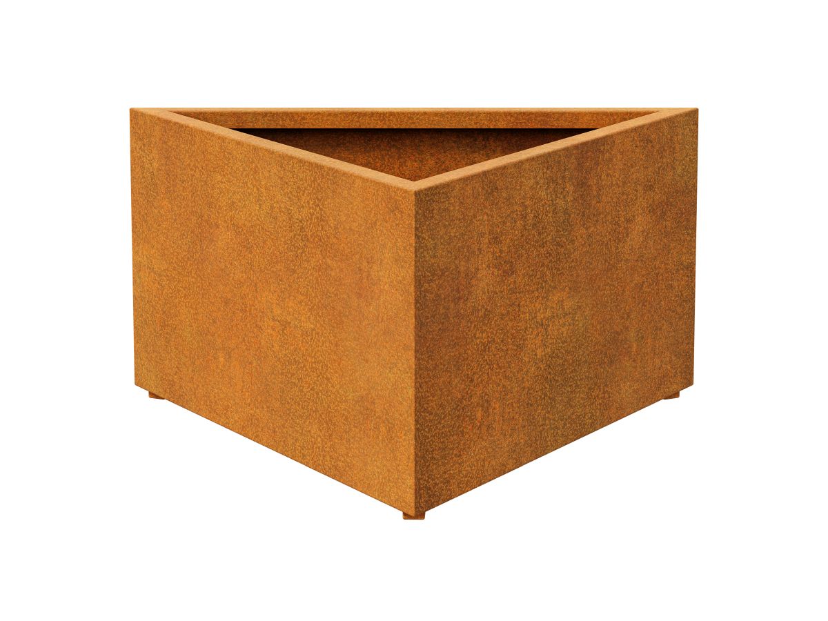 Triangle Metallique Pot De Fleur Triango 1200x600 Corten B - cortena.fr